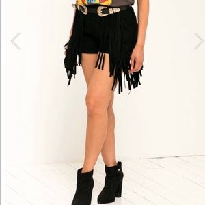 Black Tassle Shorts